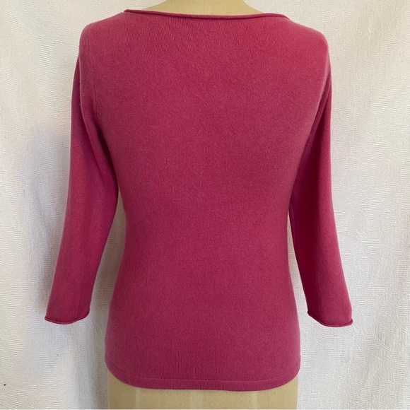 Pure cashmere Sm dark Pink boatneck sweater. EUC - Picture 1 of 7
